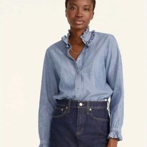 New J.Crew Chambray Denim Shirt size 6 NWOT